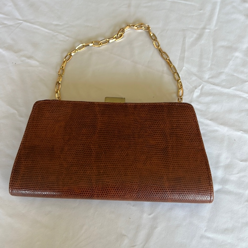 Bijoux Terner purse clutch brown; excellent condition; gold trim